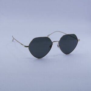 Gucci GG1182S 001 Sunglasses Gold Geometric Frame, Grey Lenses